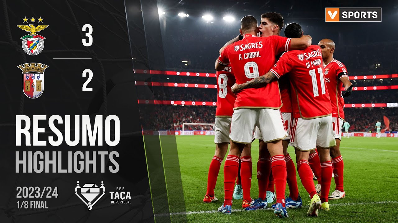Benfica vence Braga 3-2 e avança na Taça 🇵🇹