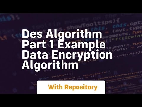 Des algorithm part 1 example data encryption algorithm