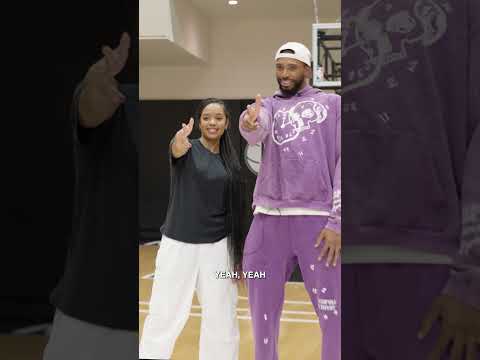 Mikal Bridges teaches H.E.R. his 3-point celly