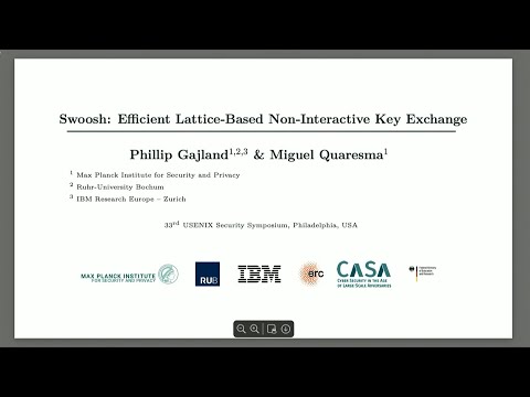 USENIX Security '24 - SWOOSH: Efficient Lattice-Based Non-Interactive Key Exchange