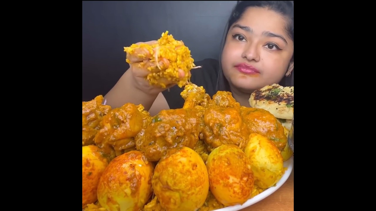 ASMR: Spicy Chicken Curry & Egg Biryani 🍛