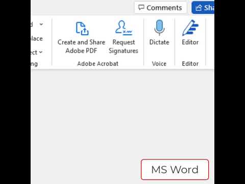 MS Word Dictate Feature