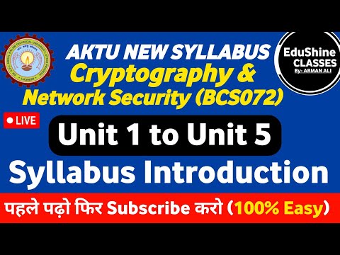 Cryptography and Network Security BCS072 Syllabus Introduction | AKTU Cryptography Network Security