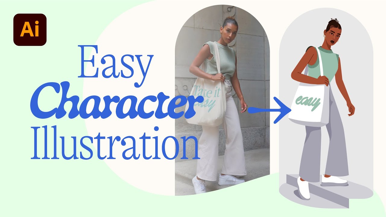 Simple Character Illustration in Adobe Illustrator 🎨