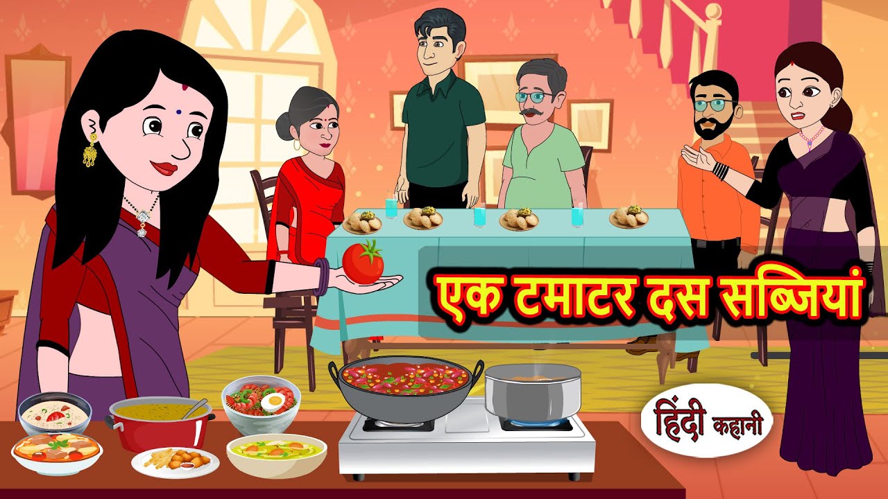 एक टमाटर से दस सब्जियां: मजेदार हिंदी कहानी 🌱