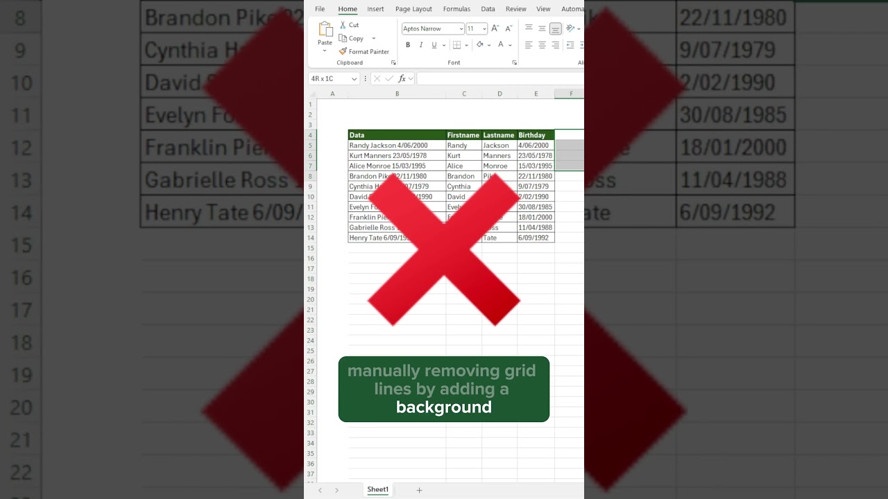 Quick Excel Shortcut to Remove Gridlines 🚀