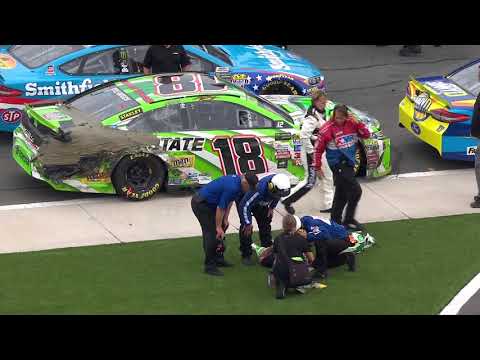 Kyle Busch receives medical attention after grueling race