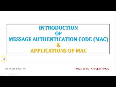 Introduction of Message Authentication Code (MAC) | Application of MAC | Cryptographic MAC Function