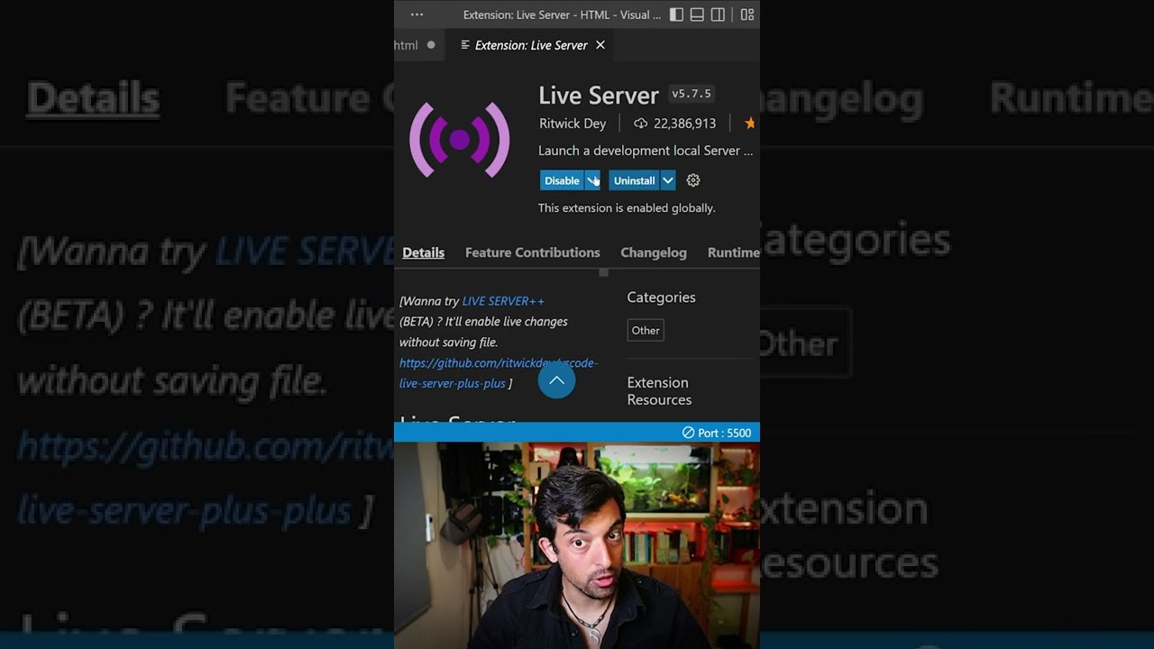 Guía rápida para la extensión Live Server en VS Code