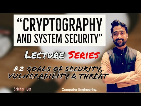 Lecture 2 | Goals of Security, Vulnerability & Threat | Cryptography and System Security