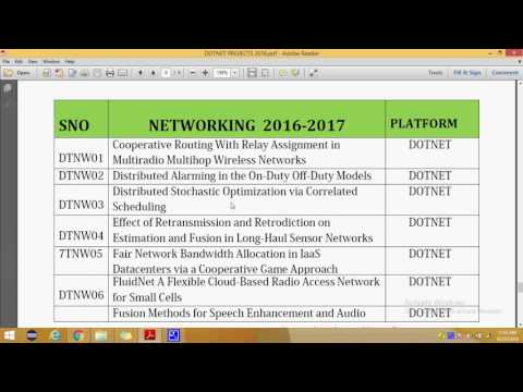 IEEE PROJECTS 2016 TITLE LIST | DOTNET NETWORKING 2016 | IEEE PROJECTS 2017