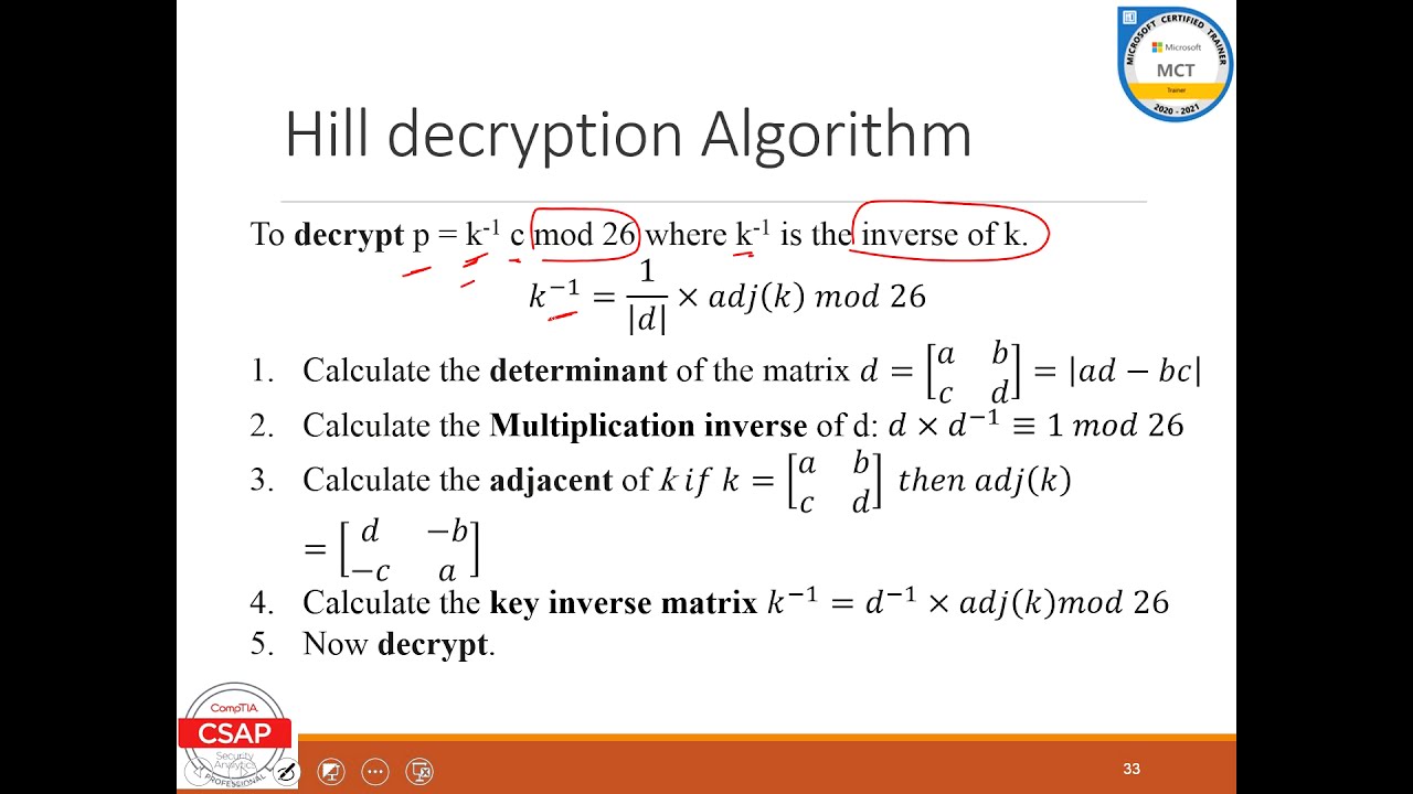 Hill Cipher Decryption Method 🗝️