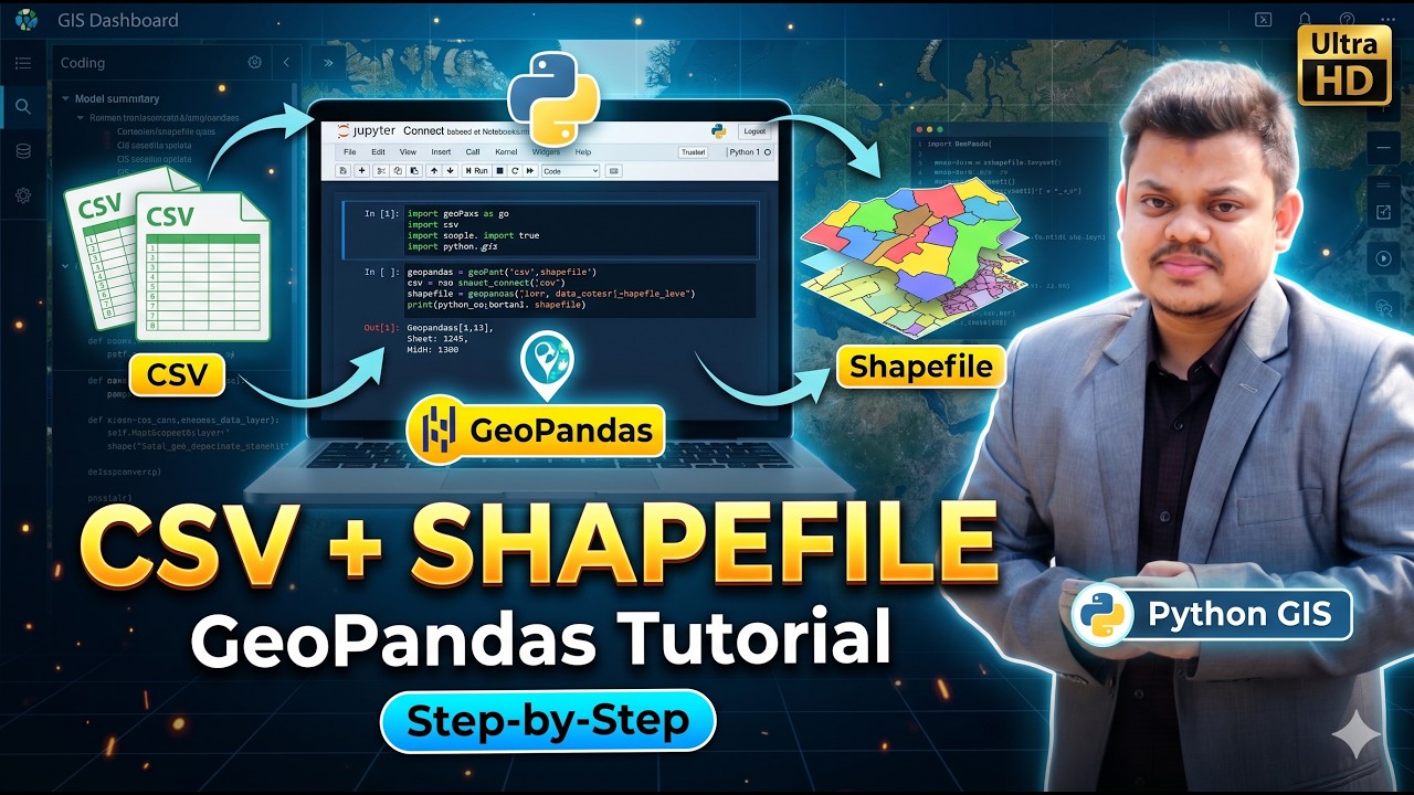 How to Connect a CSV File with a Shapefile Using GeoPandas | Python GIS Tutorial