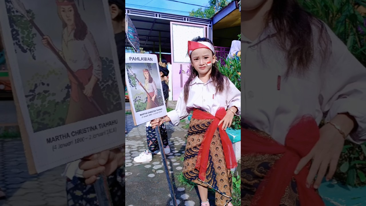 Pawai Hari Pahlawan dengan Kostum Martha Cristina Tiahahu #shorts