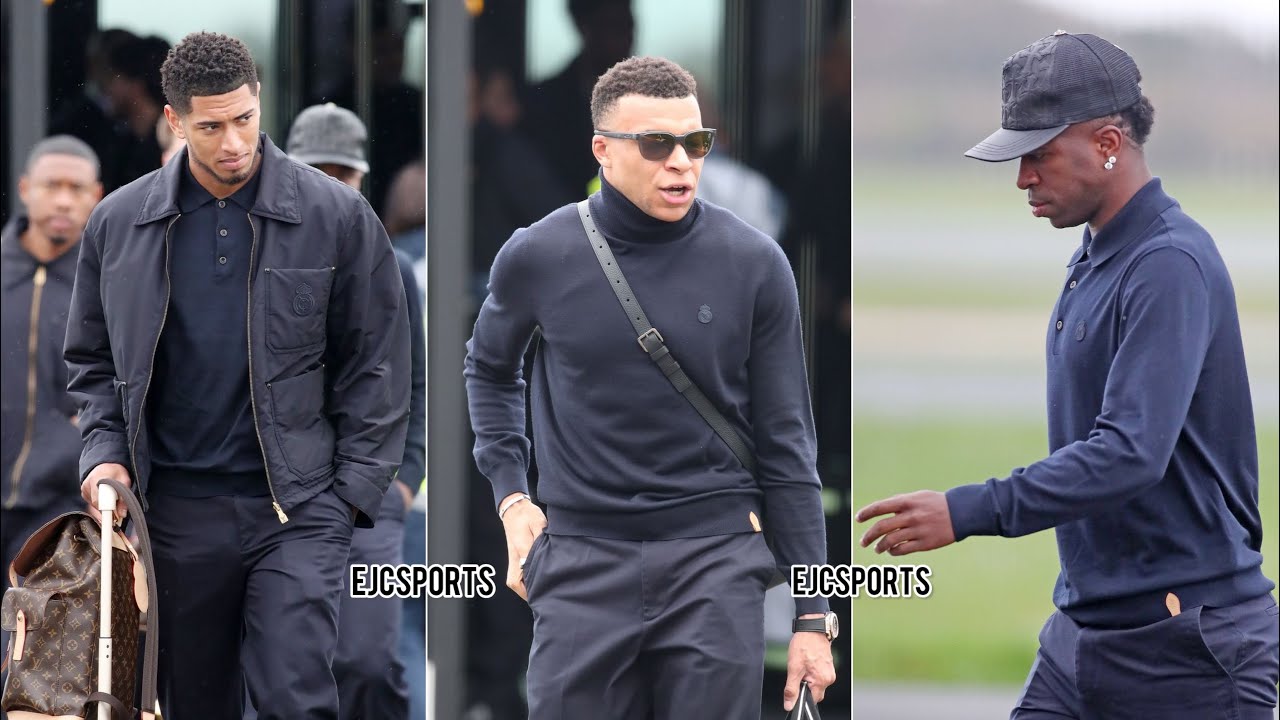 Real Madrid squad arrive in Manchester Airport to play Manchester City (UEFA Champions League) 