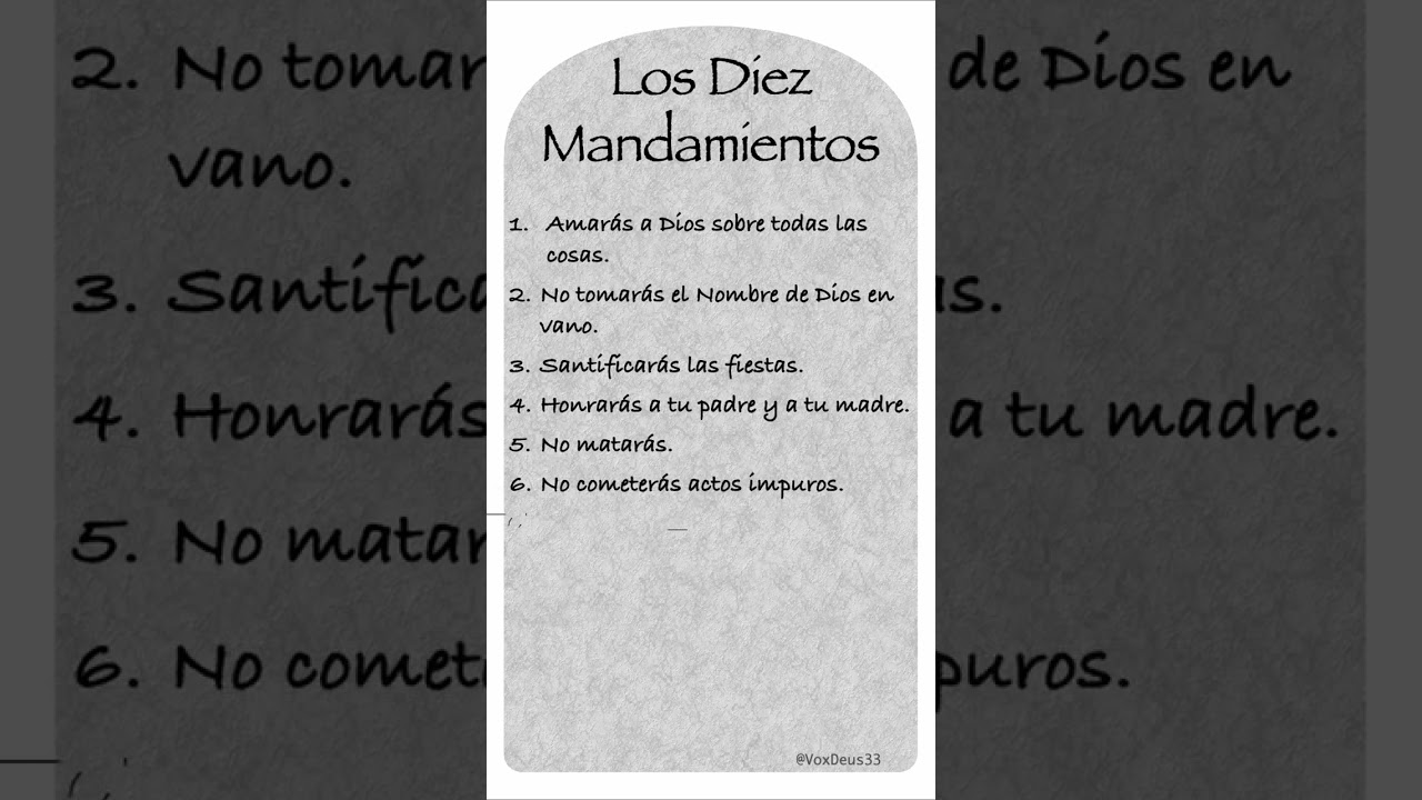 Los Diez Mandamientos de la Iglesia Católica