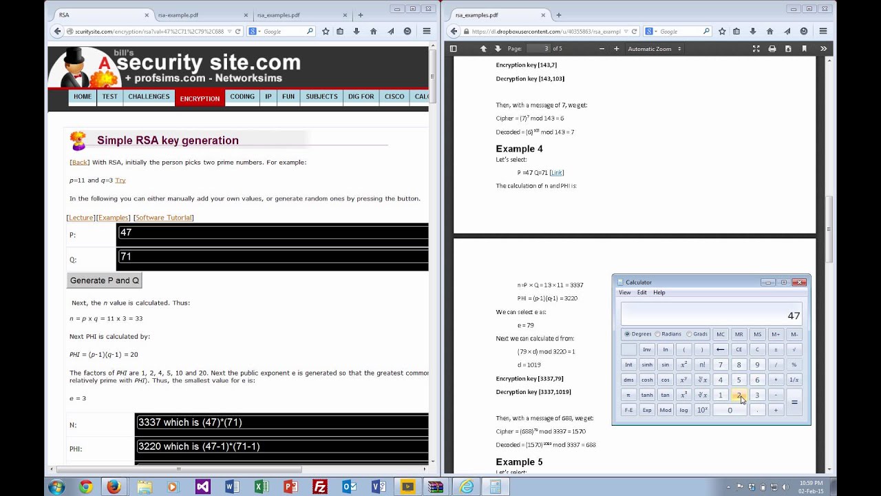 RSA Examples & Calculator π