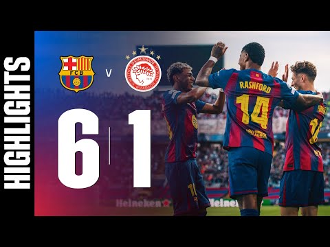 HIGHLIGHTS | FC BARCELONA 6 vs 1 OLYMPIACOS | UEFA CHAMPIONS LEAGUE 🔵🔴