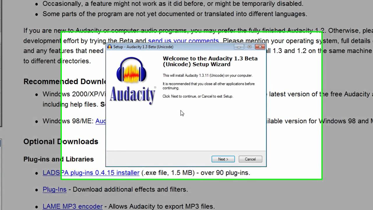 How to Install Audacity 1.3.11 Beta on Windows 7 🖥️