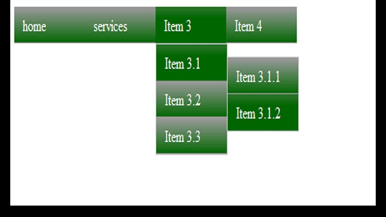 Dreamweaver Horizontal Spry Menu Bar Guide