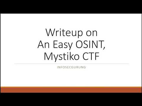 An Easy OSINT! Challenge - Mystiko CTF writeup