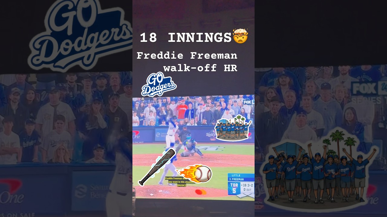 Freddie Freeman's Epic Walk-Off HR in the 18th Inning! ⚾️ #Dodgers