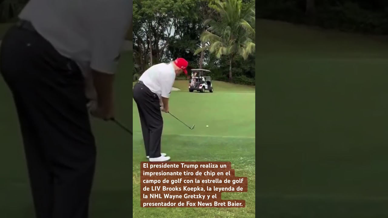 Trump hace un impresionante tiro de chip en golf ⛳️