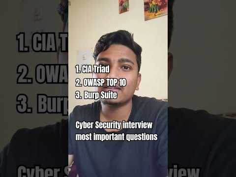 Most important cyber security interview questions #cybersecurity #security #freshers #owasp #hiring