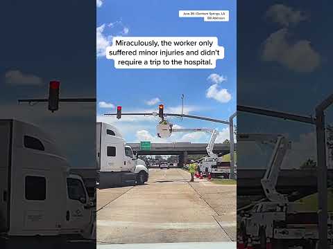 Utility worker struck by 18-wheeler while fixing traffic light in Louisiana