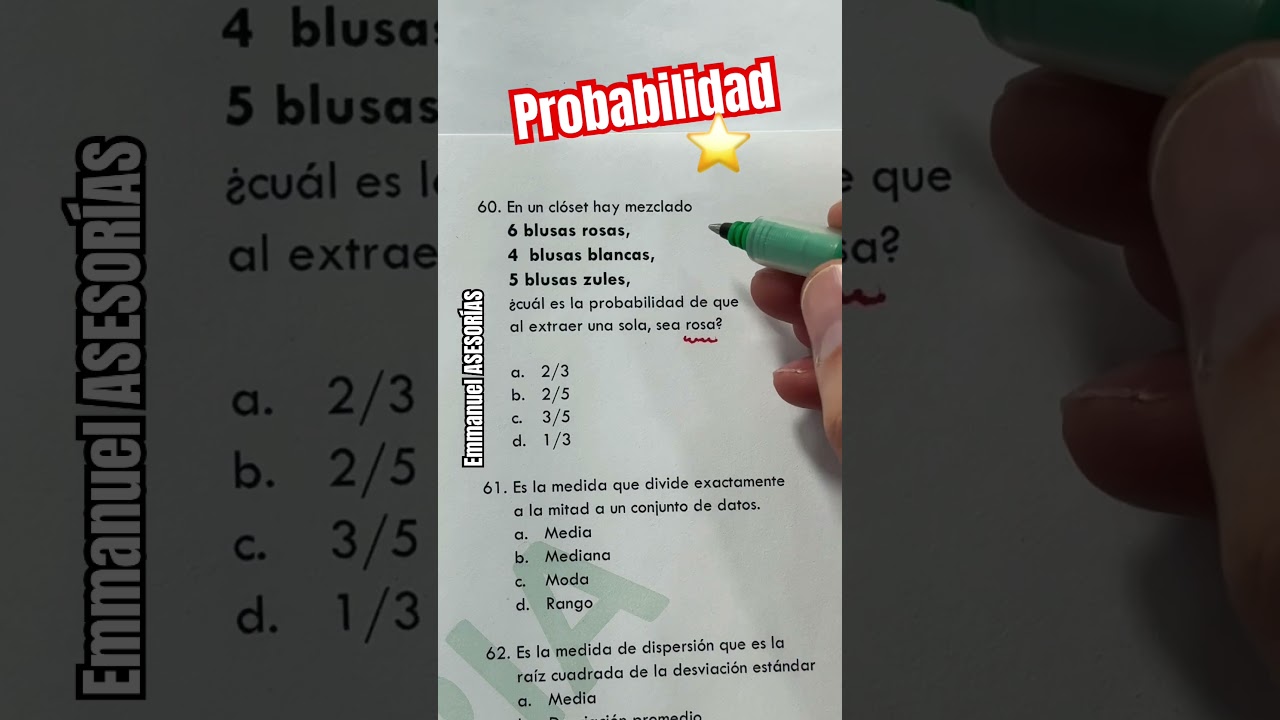 Dominando la Probabilidad Clásica: Ejercicios Clave para tu Examen de Admisión ✏️