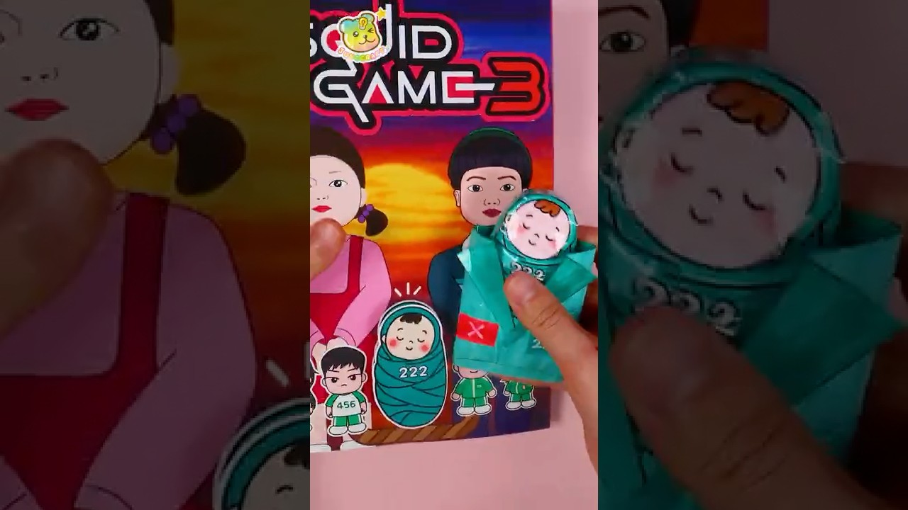 Squid Game 3 & 222 Baby Paper DIY 📖