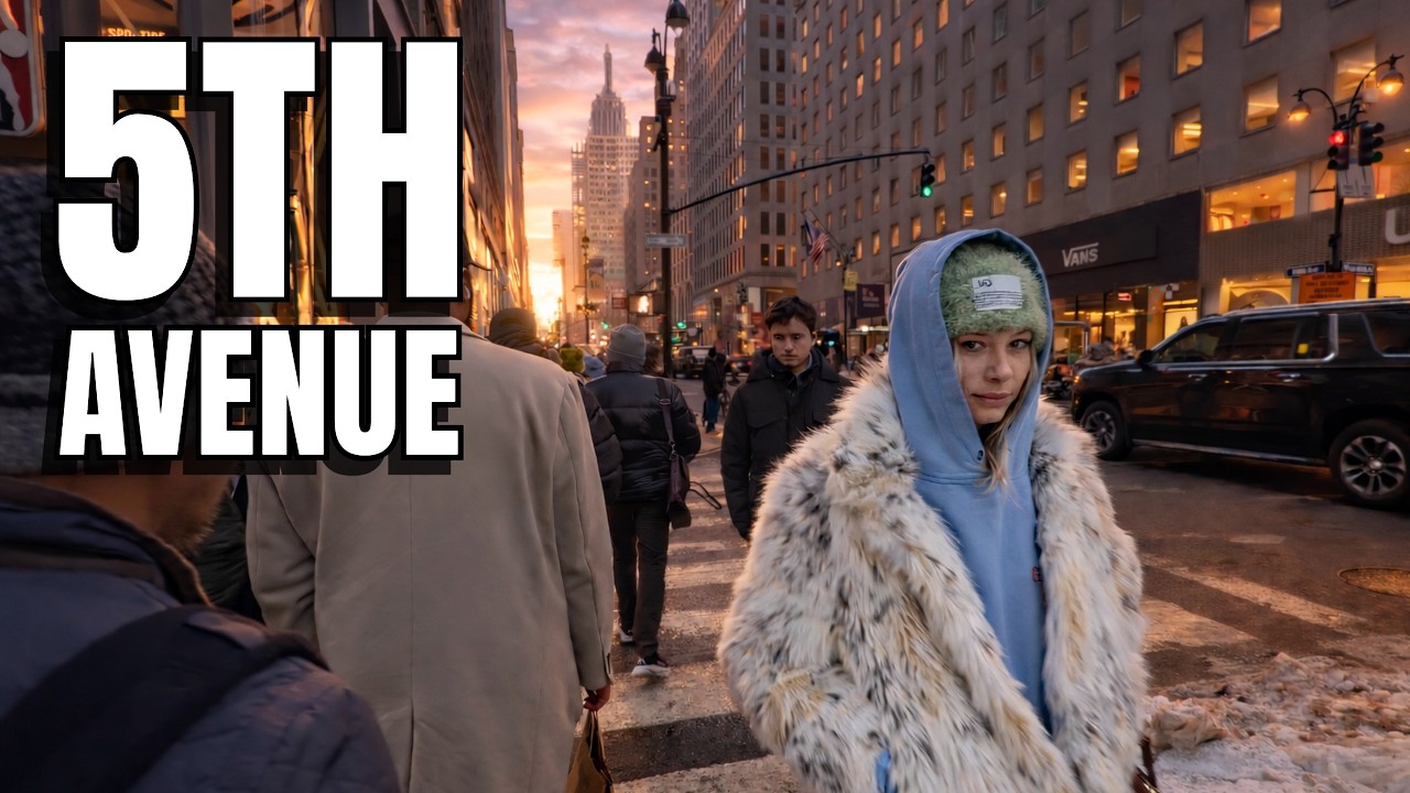 NYC 4K Sunset Walk on 5th Avenue 🌆