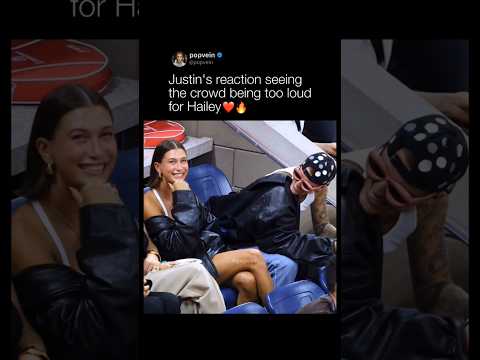 Justin Bieber's reaction seeing the crowd being too loud for Hailey Bieber 😭🩷