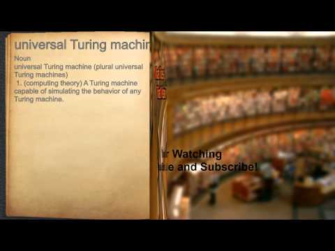 What does universal Turing machine mean?