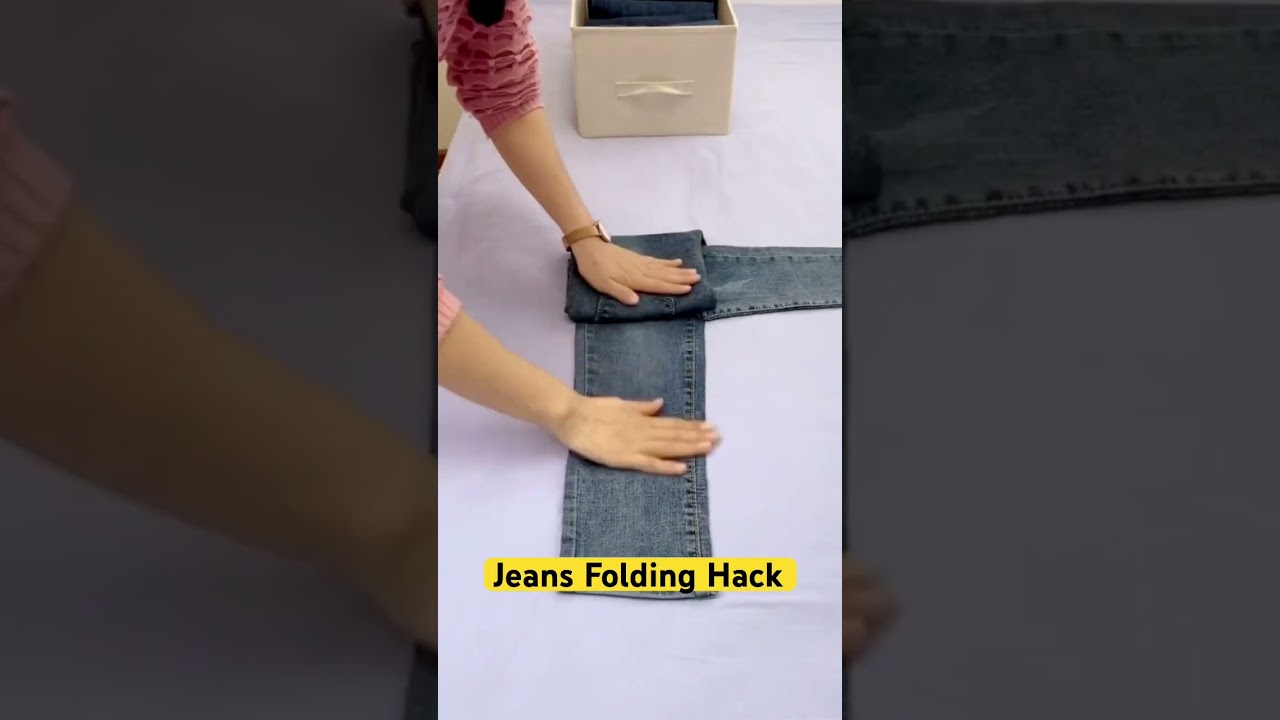 Space-Saving Jeans Folding Tips 🧳