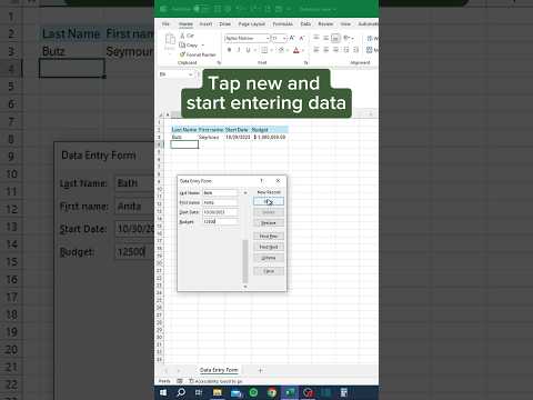 Data Entry Form in Excel‼️ #excel