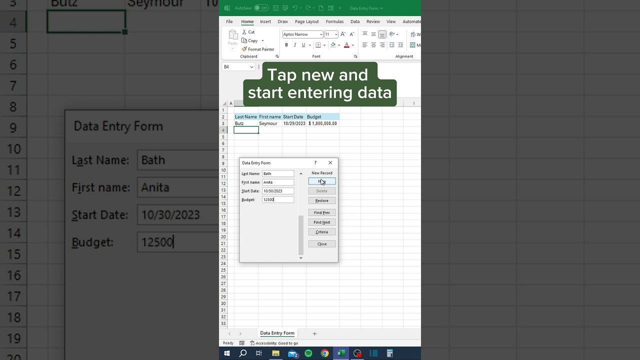 How to Create a Data Entry Form in Excel โ Easy Step-by-Step Guide ๐