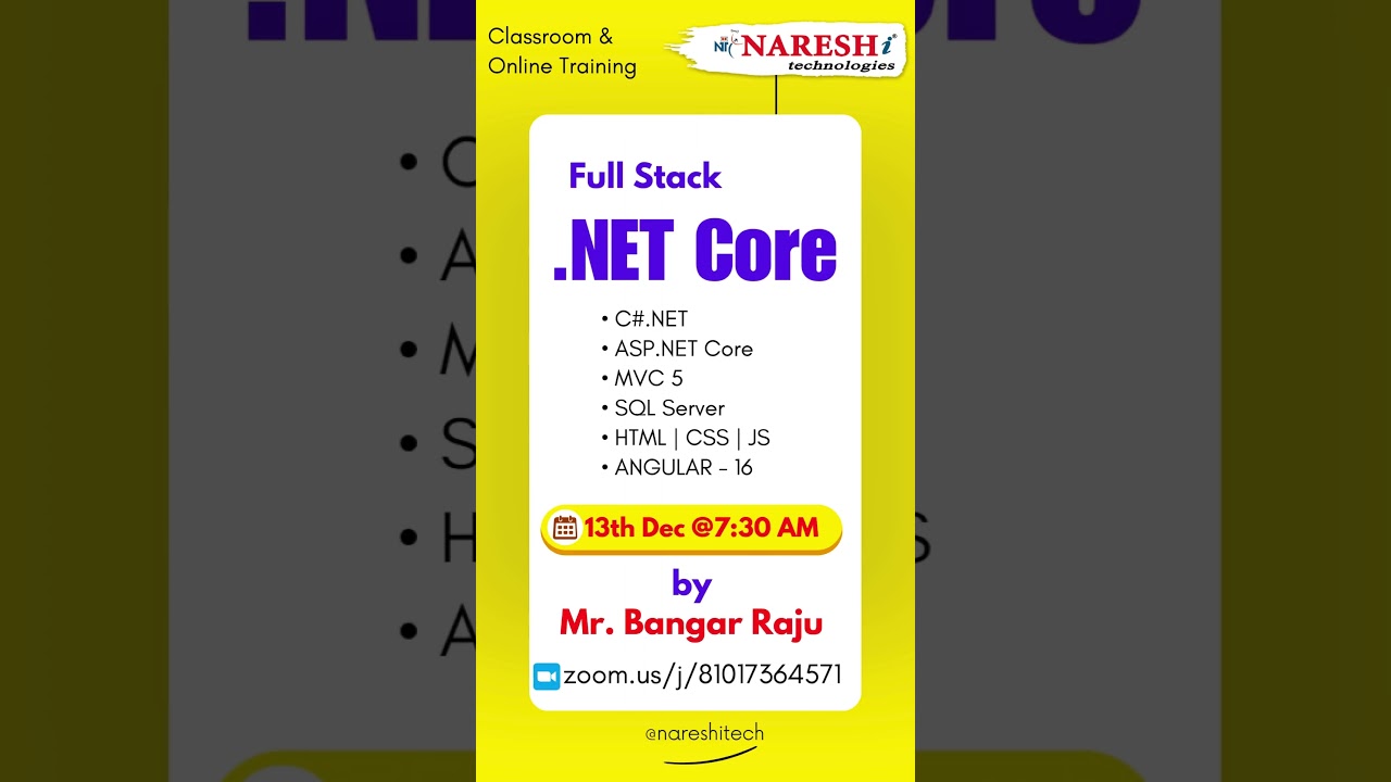 Full Stack .NET Core Course by Naresh IT