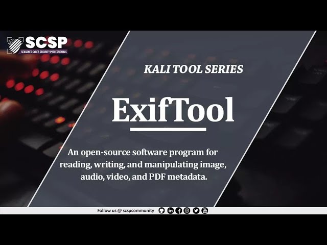Mastering Kali Tools: How to Use ExifTool for Metadata Management 📸