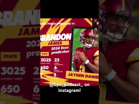 Jayden Daniels 2024 stat predictions! #nfl #nflqbs #football #commanders #nflfootball #predictions