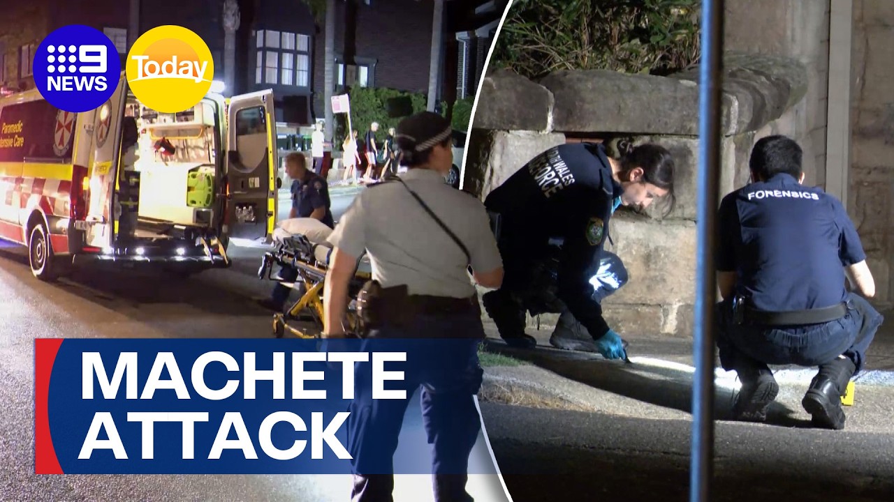Teens arrested after alleged machete stabbing attack at Bondi Beach | 9 News Australia
