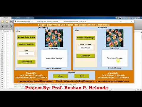 Matlab Source Code on Steganography using DCT (Hide Text Message in Cover Image)