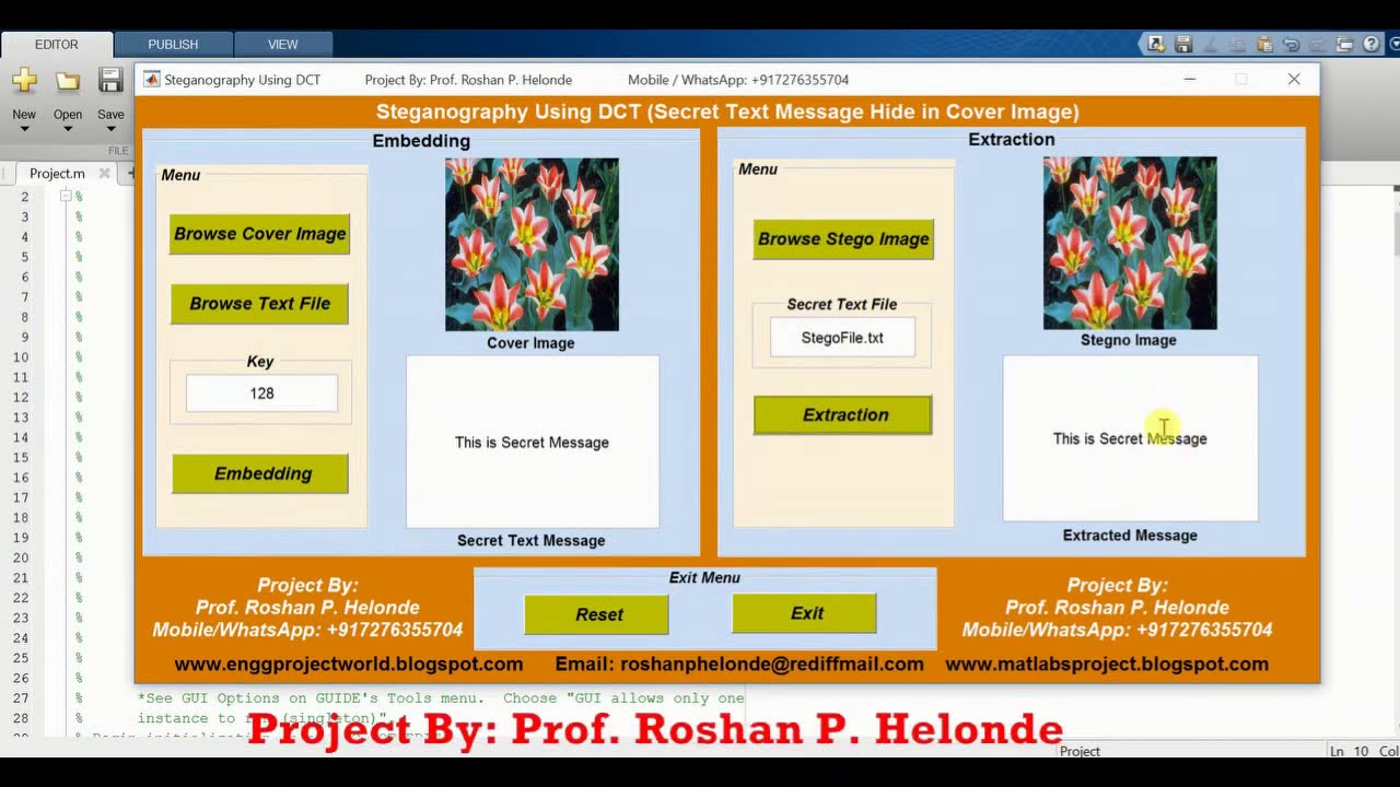 Steganography in MATLAB: Hide Text Messages Using DCT Technique π·