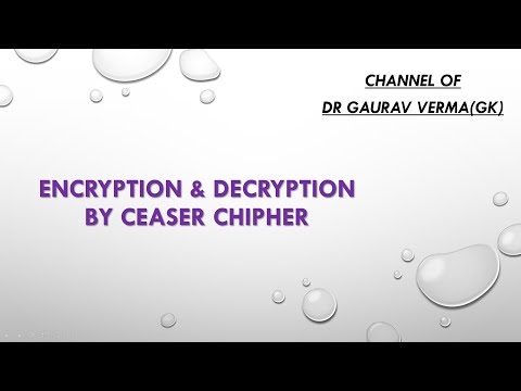 Encryption & Decryption || Ceaser Chipher