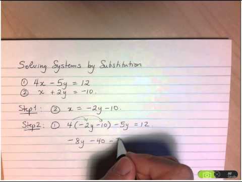 Grade 10/9 - Solving Systems by Substitution