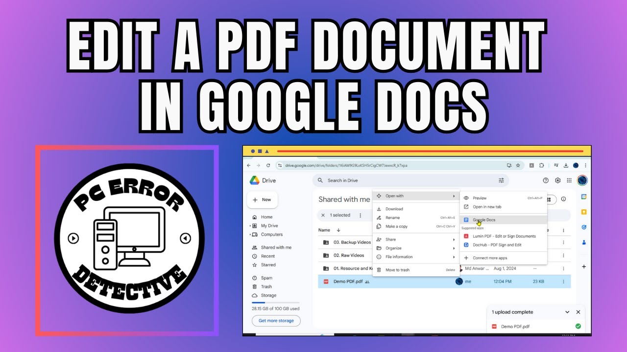 How to Edit a PDF Document in Google Docs