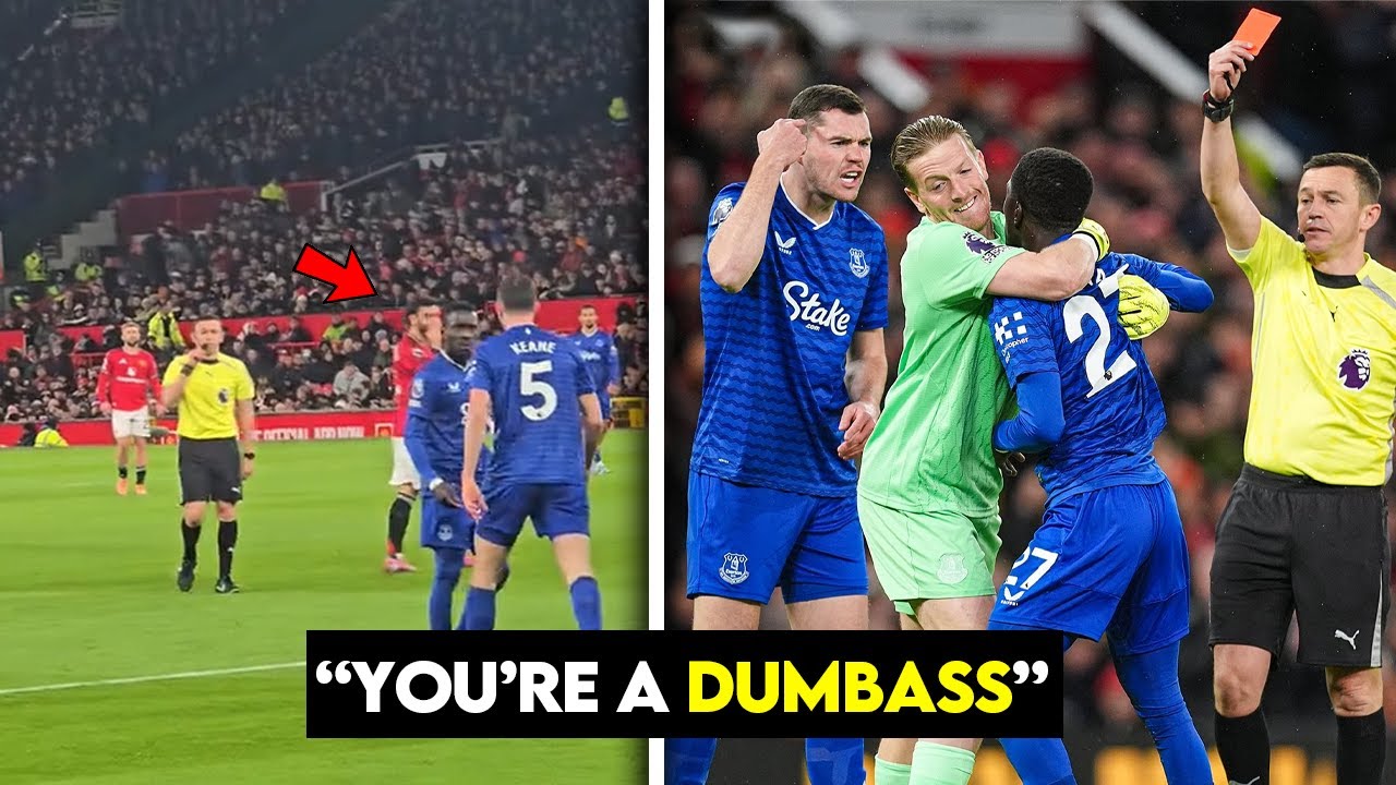 Everton's Gueye Receives Red Card vs United ⚽