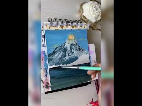 Mountainslovers Gouache Painting #dreamysky #dreamyaesthetic #shorts #paintingreels