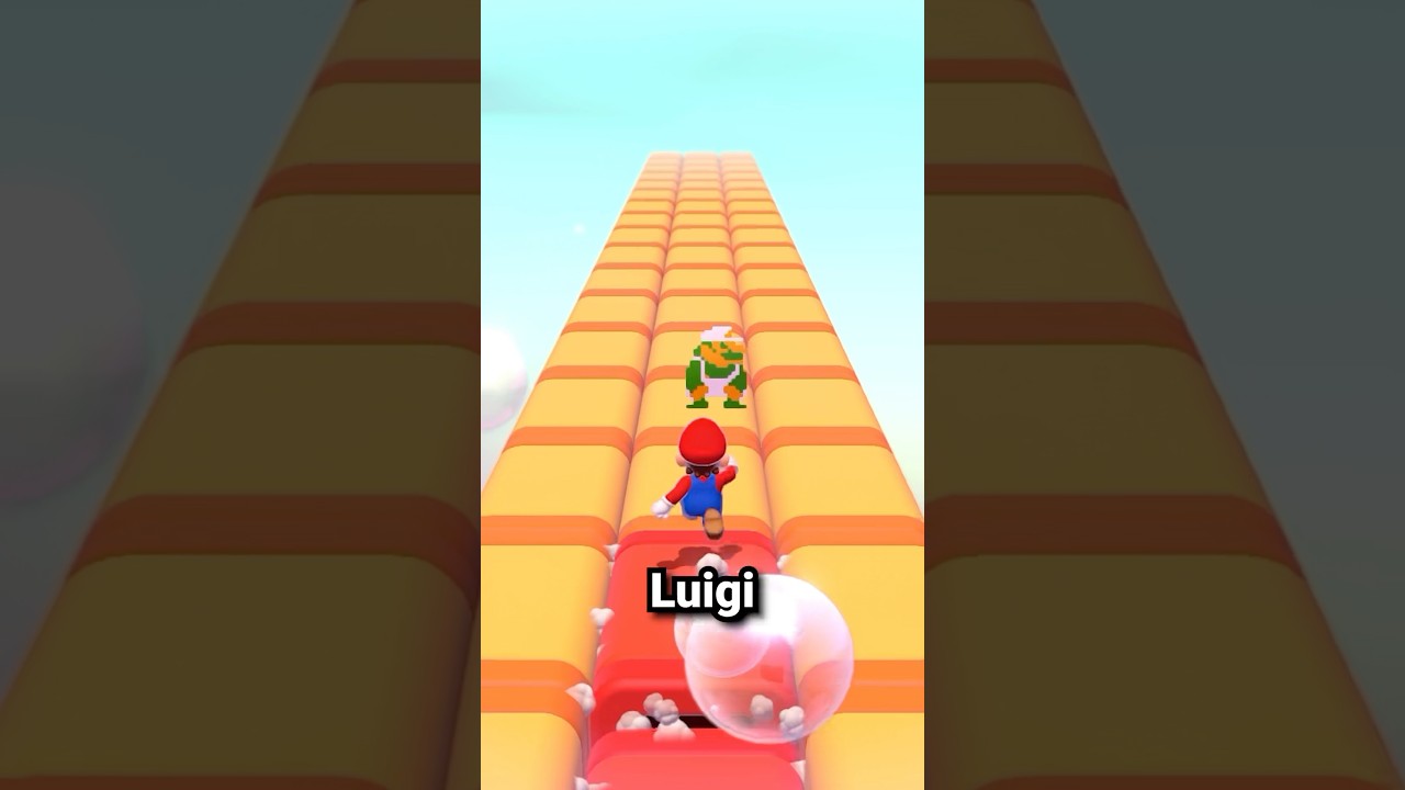 Luigi's 8-bit Pixel Presence in 3D World 🎮