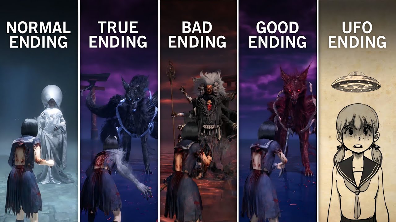 Silent Hill f All Endings | Normal Ending, True Ending, Bad Ending, Good Ending & UFO Ending